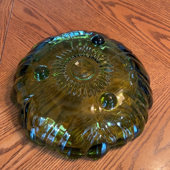 Vintage 3 footed olive green fruit bowl - Picture 4 of 4